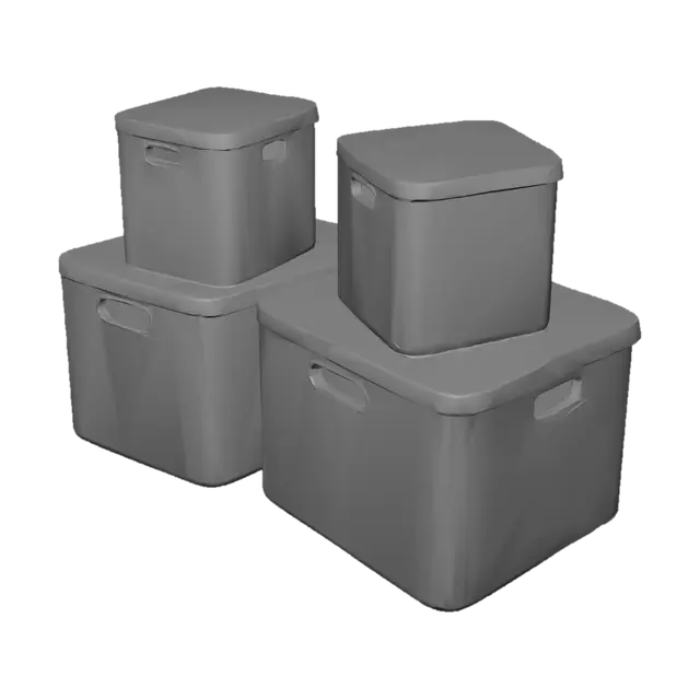 3D model for Funktionale, stapelbare Aufbewahrungsboxen