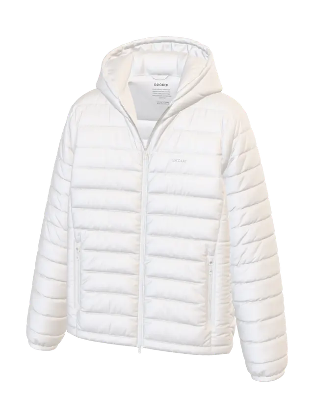 3D model for Cream Quilted Hooded Puffer Jacket