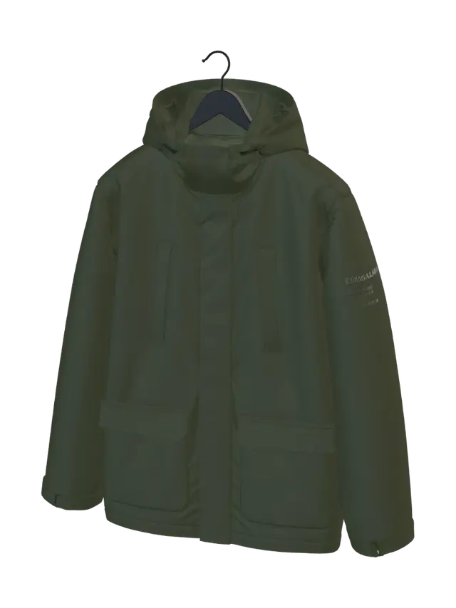 3D model for Olive Green Hooded Parka