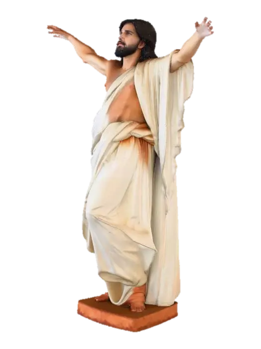 Ultra-realistic human male character, Jesus Christ at the moment of resurrection.… 3D model, vytvořený pomocí AI