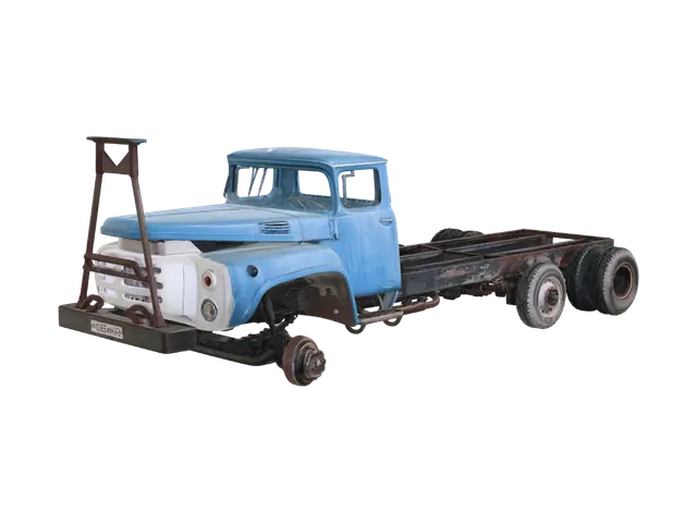 3D model for Abandoned blue truck