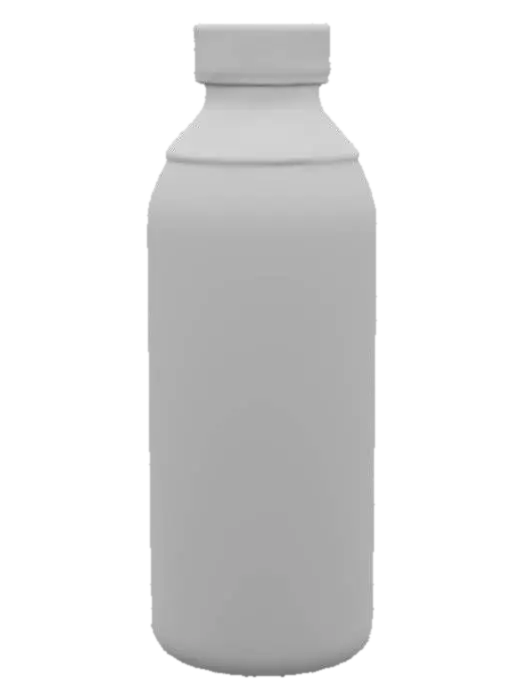3D model for Bright green organic nutrient bottle with a leaf symbol