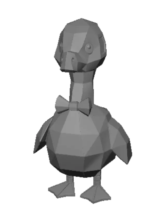 3D model for Geometric Duck with Orange Bow Tie