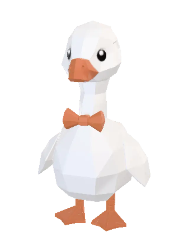3D model for Geometric Duck with Orange Bow Tie
