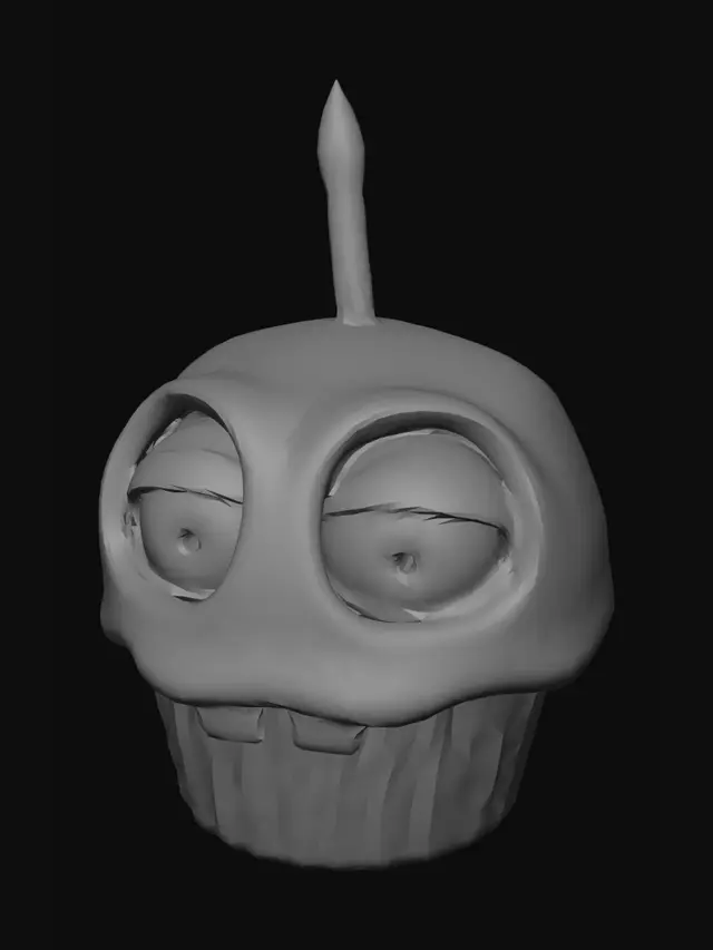 3D model for Candlelit Cupcake