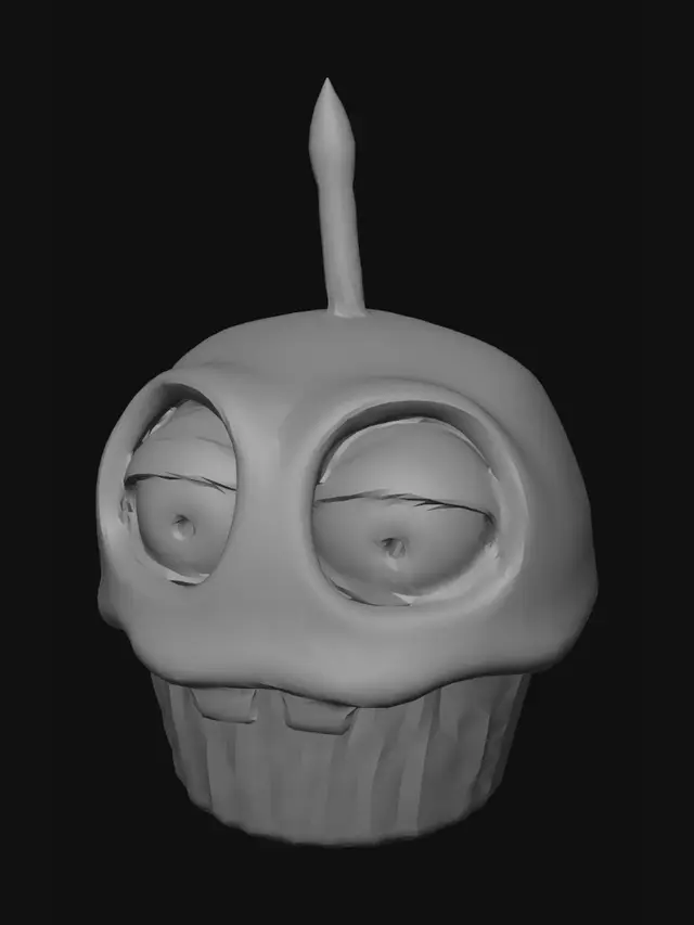3D model for Candlelit Cupcake