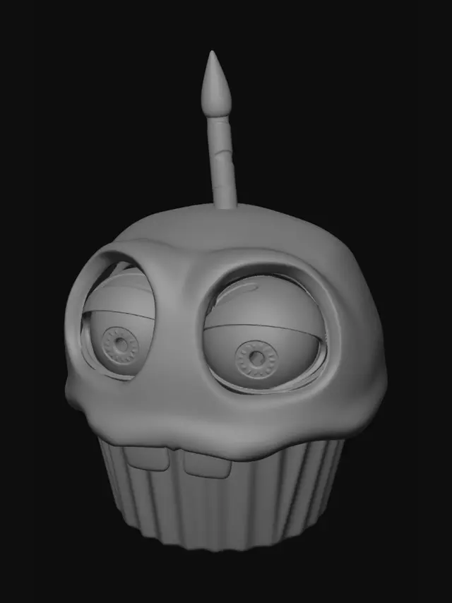 3D model for Candlelit Cupcake