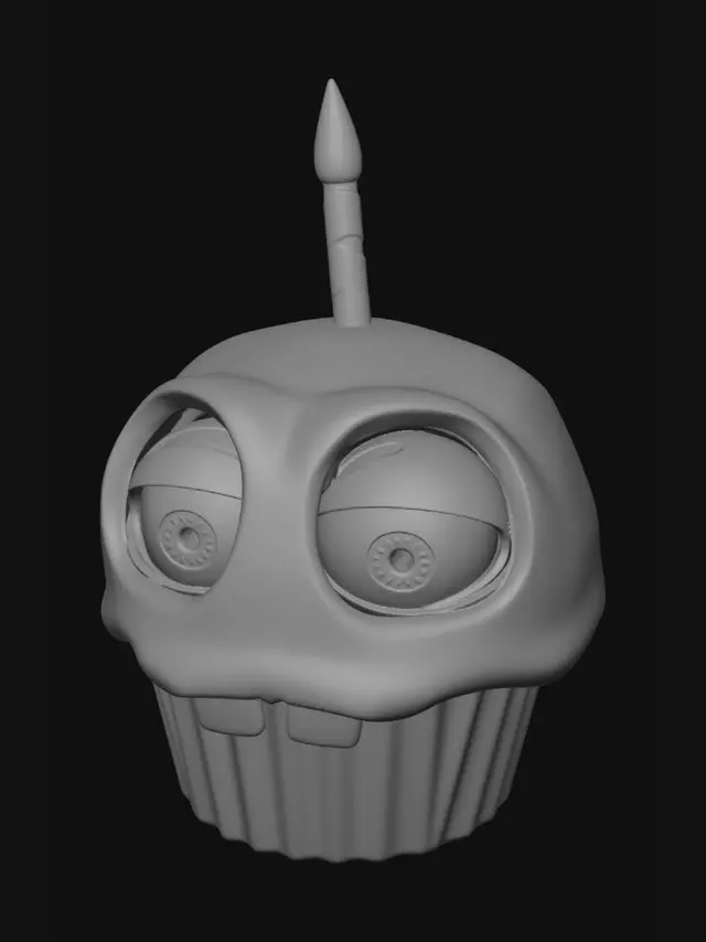 3D model for Candlelit Cupcake