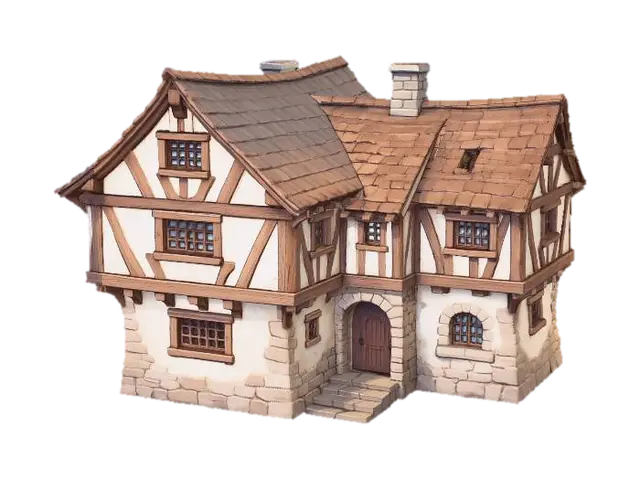 Timberstone Cottage - Timber 3D model, vytvořený pomocí AI