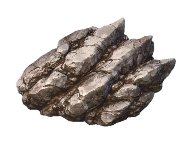 Cracked Gray Rock Stack 3D model, vytvořený pomocí AI