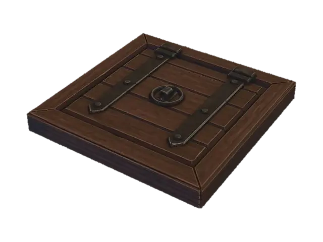 Wooden Chest Lid with Iron Straps - Hardware 的 AI 生成 3D 模型