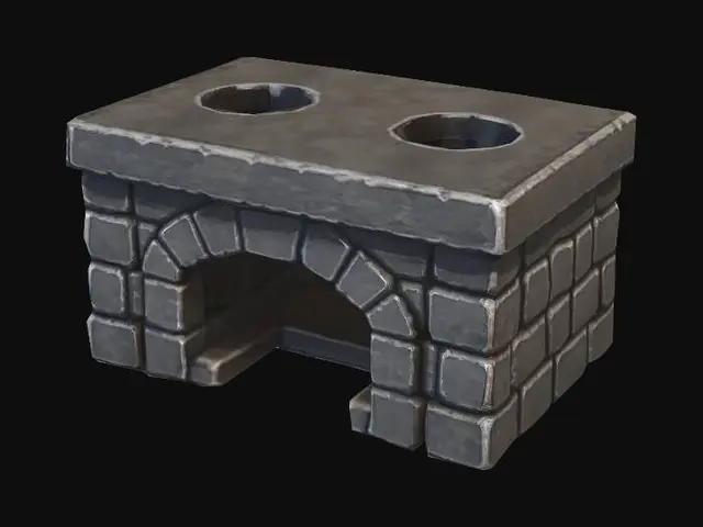 3D model for Stone brick oven