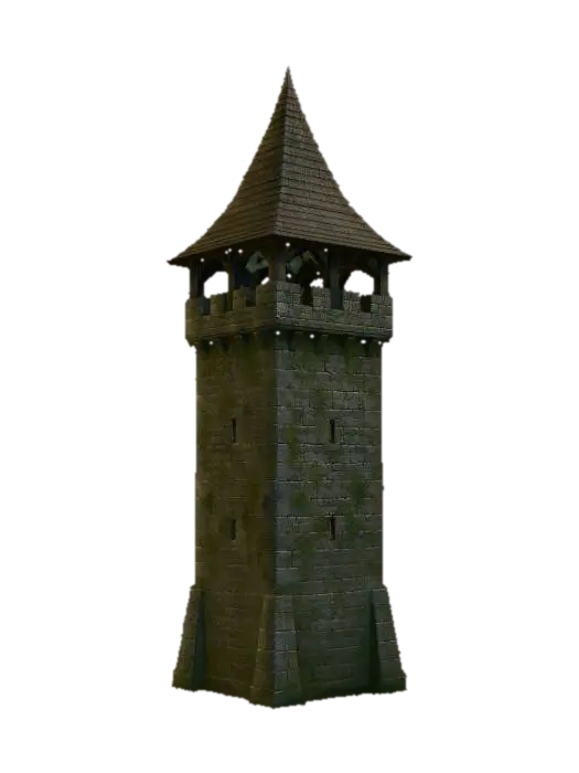 Stonewatch Tower - Spire 3D model, vytvořený pomocí AI