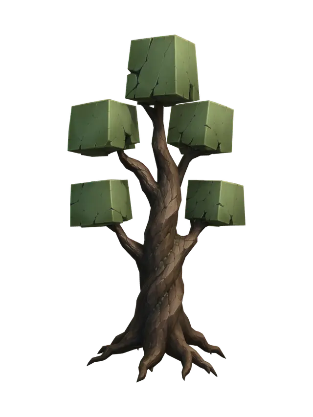 Cubic Canopy Tree 3D model, vytvořený pomocí AI