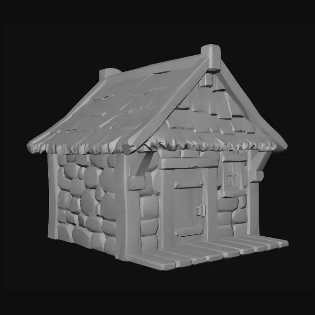 3D model for Thatched Stone Cottage