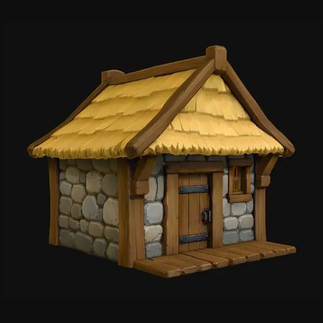 3D model for Thatched Stone Cottage