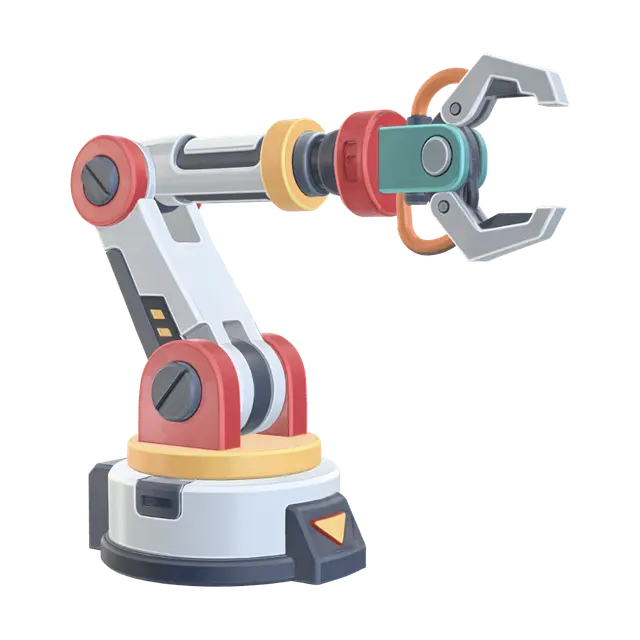 robotic-arm, stylized - Articulated 3D model, vytvořený pomocí AI