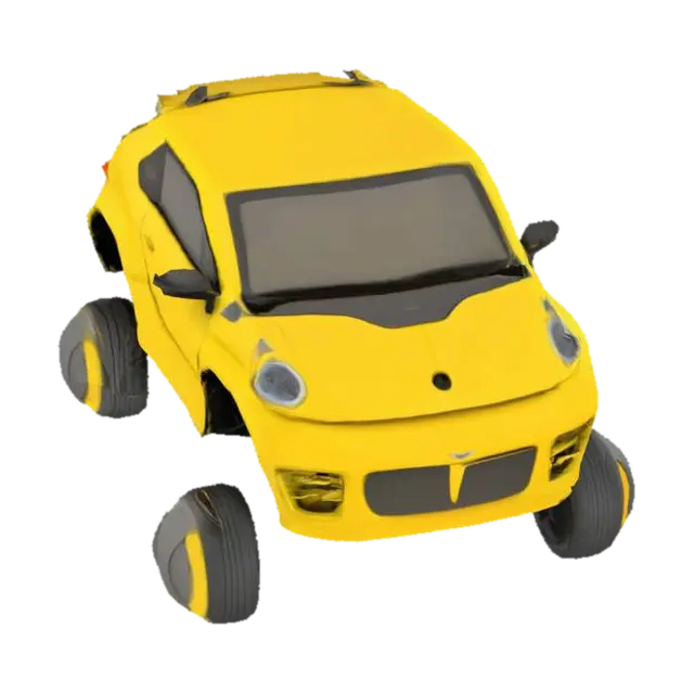 Yellow Hovercar Prototype 3D model, vytvořený pomocí AI