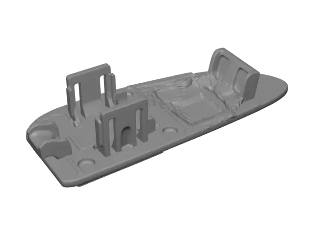 3D model for Damaged black plastic clip