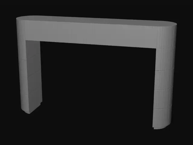 3D model for Emerald Ribbed Console