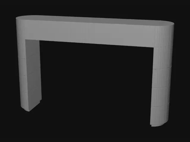 3D model for Emerald Ribbed Console