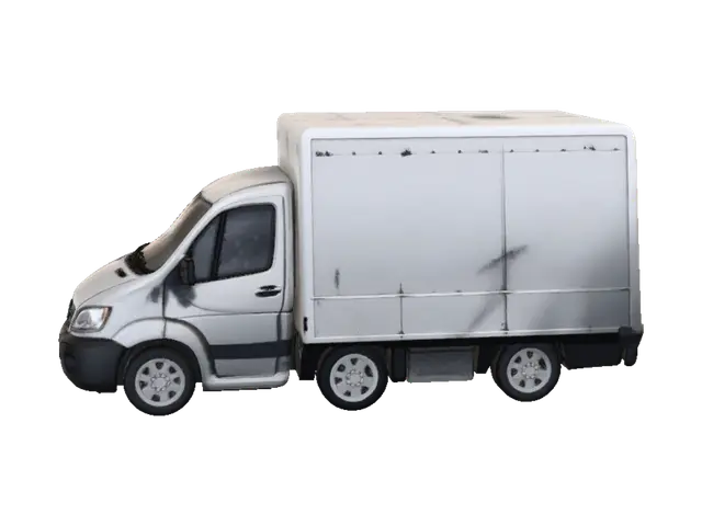 3D model for Aerial View of a White Cargo Van