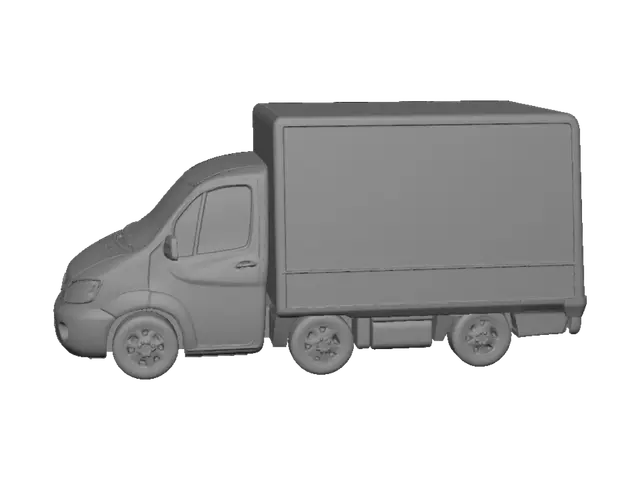 3D model for Aerial View of a White Cargo Van