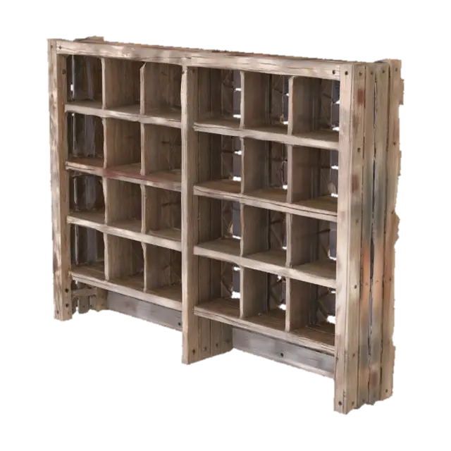 Rustic Wooden Shelves - Household 3D model, AI generated