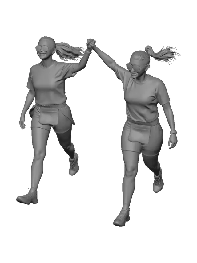 3D model for High-Five Running Duo
