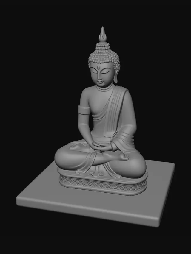 3D model for Meditating Buddha