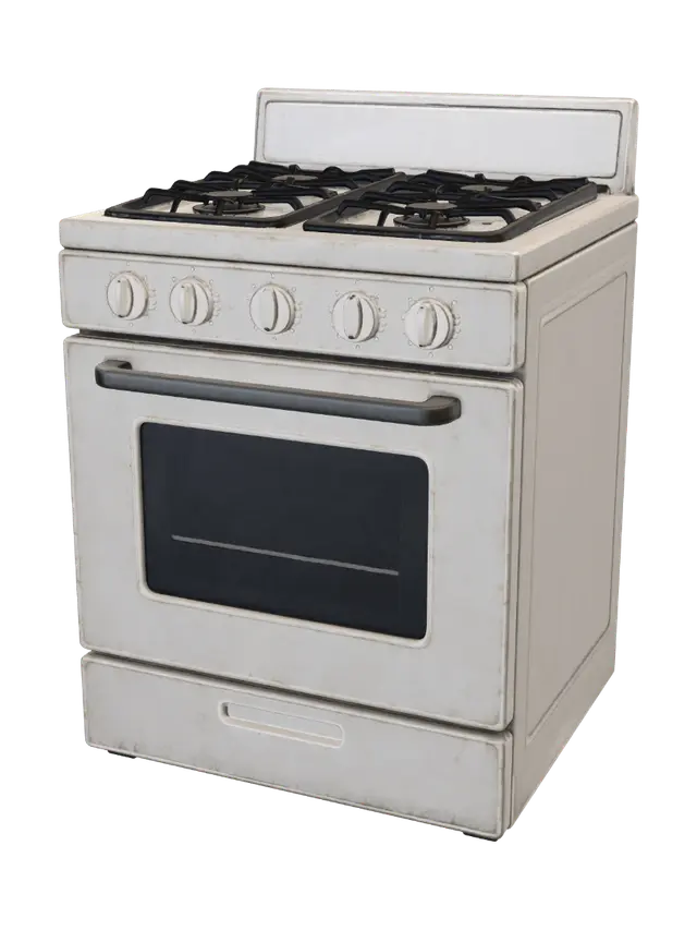 Modèle 3D Antique Cream Gas Range, généré par IA
