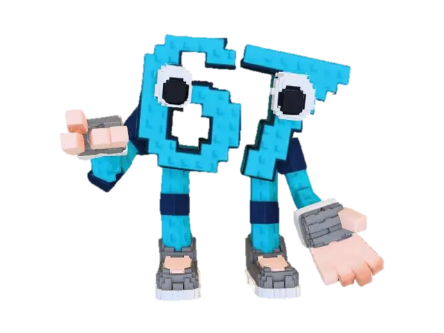 Pixie Blocks - Brainrots 3D model, vytvořený pomocí AI