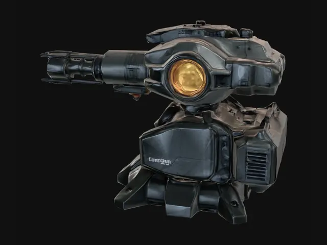 3D model for Create a game-ready sci-fi defensive turret for a game called "Lone Gun" set in the Quinton Galaxy.

The turret belongs to the Garznax, a crystal-powered alien civilization that combines rugged industrial engineering with sacred ancient technology.

STYLE:

* Stylized realistic sci-fi
* Strong readable silhouette
* Chunky gameplay-friendly proportions
* Hard surface mechanical design
* Functional military appearance
* Ancient alien influence
* Not overly sleek or glossy
* Designed for an indie FPS/RTS hybrid game

DESIGN FEATURES:

* Heavy rotating defense cannon
* Large reinforced base
* Mechanical pivot joints
* Crystal-powered energy core
* Cooling vents and armored plating
* Thick industrial barrel
* Glowing orange crystal embedded in center
* Optional secondary cyan/teal indicator lig