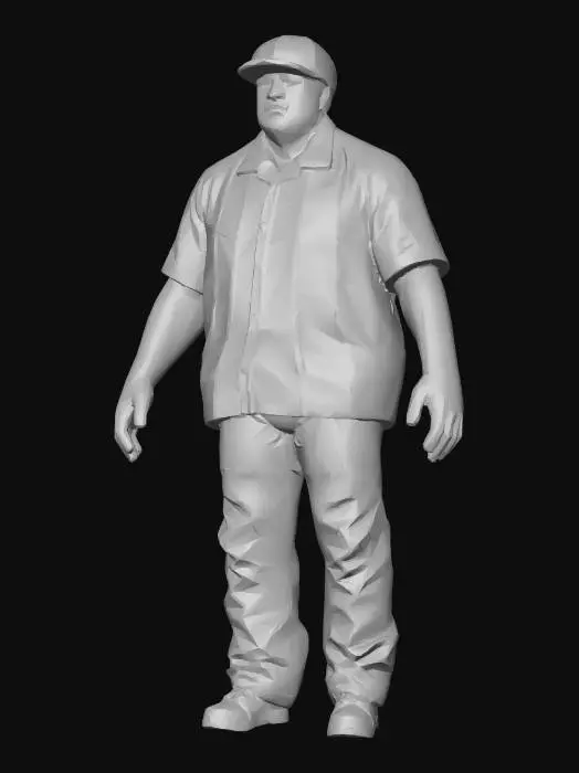 3D model for Rugged Man in Striped Shirt