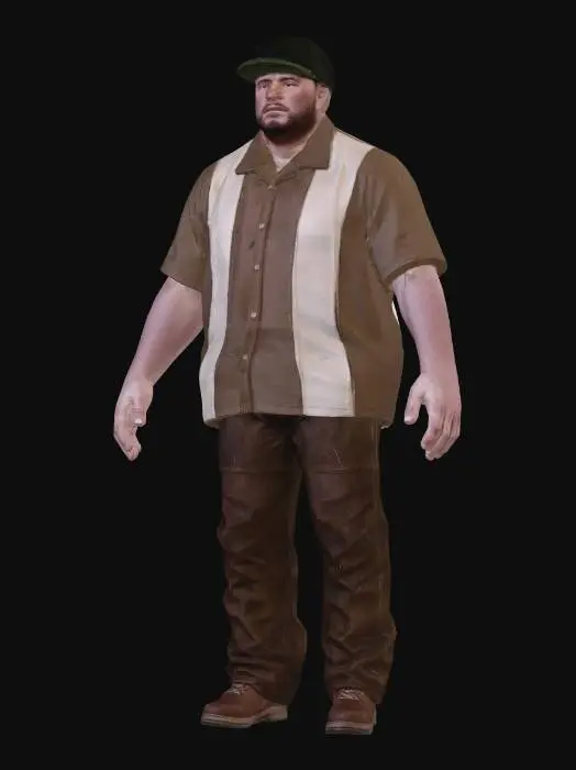 3D model for Rugged Man in Striped Shirt