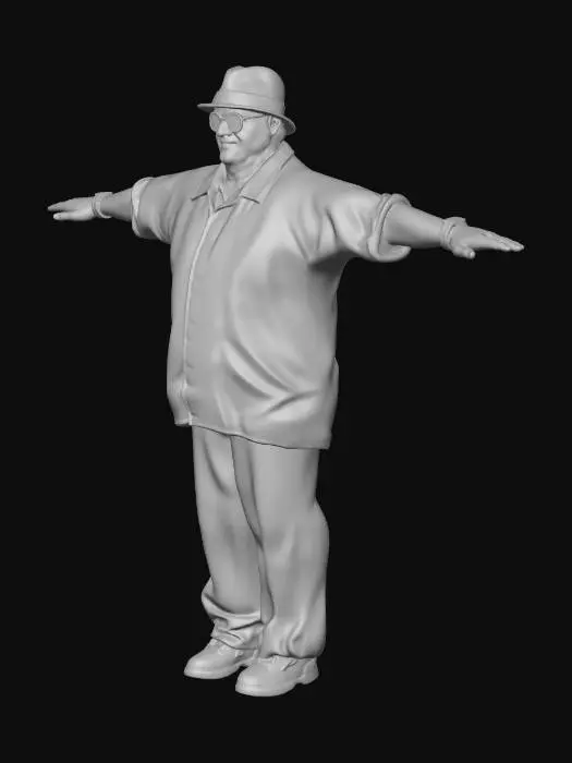 3D model for Rugged Man in Striped Shirt