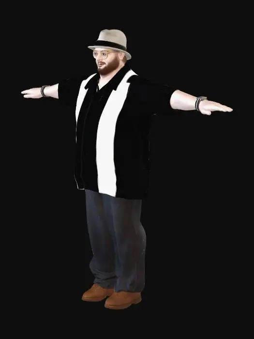 3D model for Rugged Man in Striped Shirt