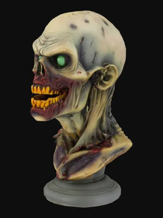 3D model for Busto de Zombi malvado. No mayor de 85mm con peana. alta calidad. con detalles