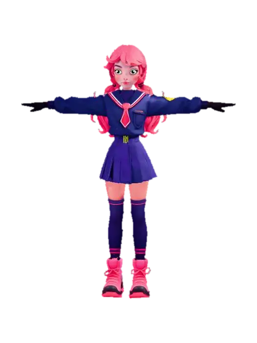 Neon Cadet - Cuteface 3D model, vytvořený pomocí AI