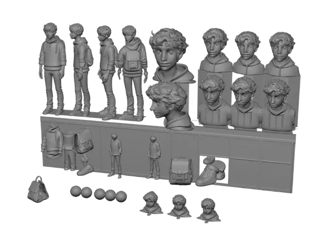 3D model for Aarav: Protagonist Character Design Sheet