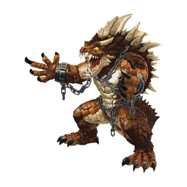 Chainbound Dragon 3D model, vytvořený pomocí AI