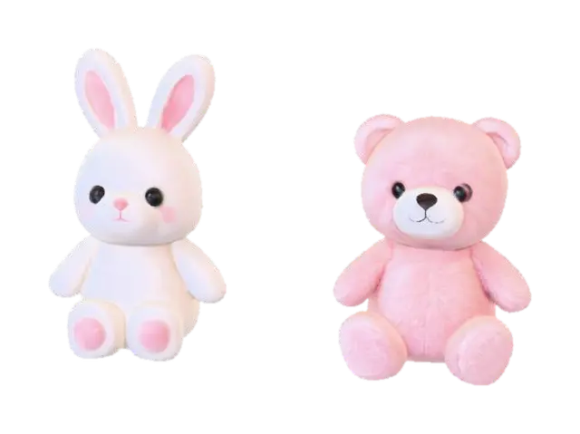 Two Plush Companions - Stuffed 3D model, vytvořený pomocí AI