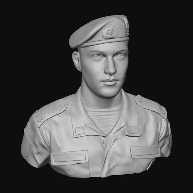 3D model for Camouflage Soldier Portrait