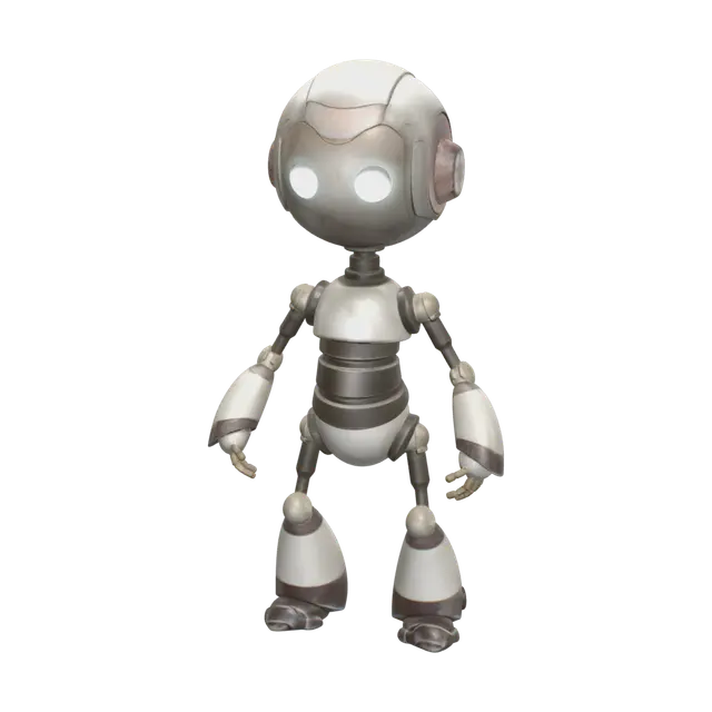 Fantasy Cute Robot 3D model, vytvořený pomocí AI