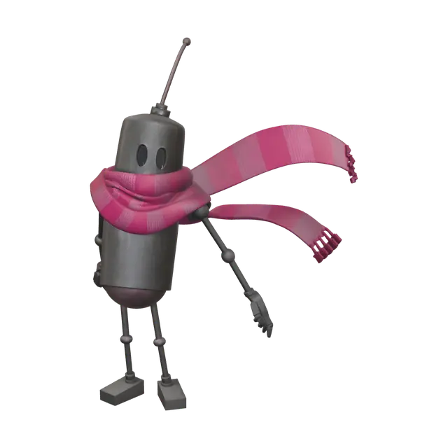 Fantasy Cute Robot 3D model, vytvořený pomocí AI