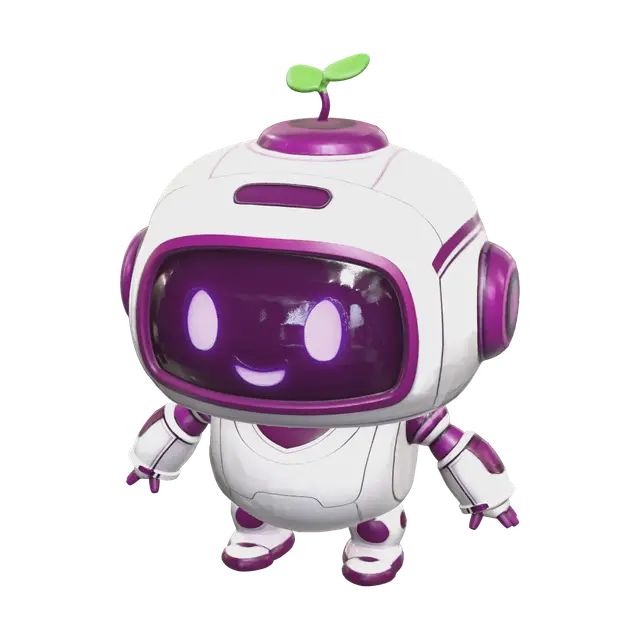 Modern Cute Robot 3D model, vytvořený pomocí AI