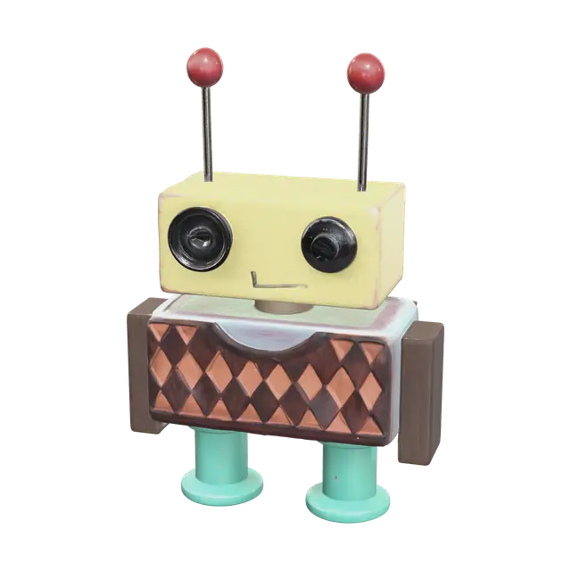 Weathered Cute Robot 3D model, vytvořený pomocí AI