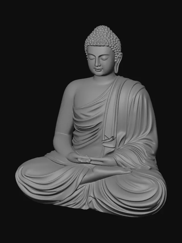 3D model for Golden Buddha in Meditation