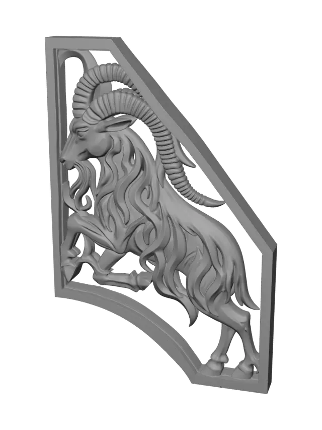 3D model for Ram in a Wooden Frame