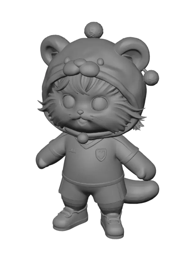 3D model for Tiger Hoodie Cat Mascot